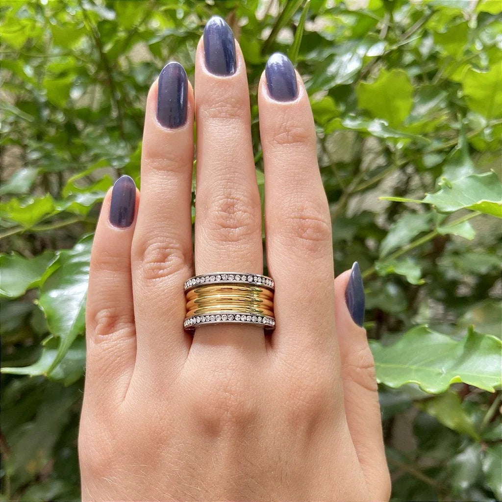 Anel Divine Luxo Imperial Lenogue Ouro / 14