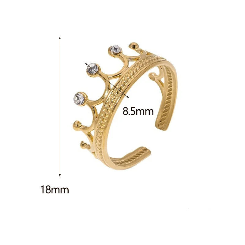 Anel Geométrico Crown Dourado Lenogue Ouro