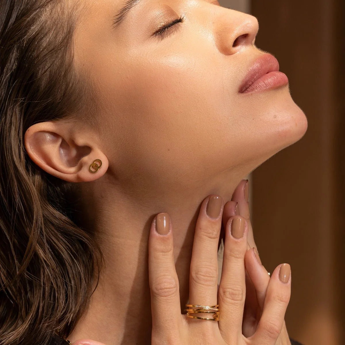 Anel Imperial Lucia Duplo Lenogue Ouro / 14