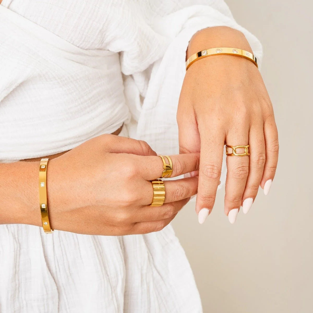 Anel Royal Link Ajustável Lenogue Ouro