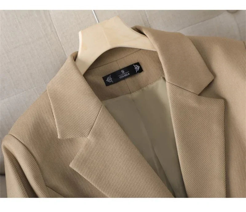 Blazer Longo de Alfaiataria Transpassado Lenogue