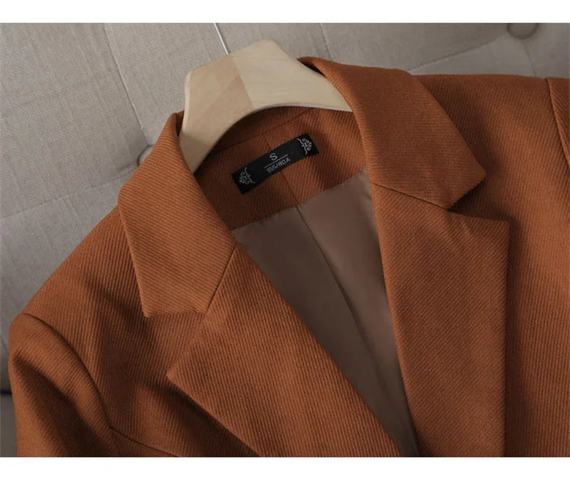 Blazer Longo de Alfaiataria Transpassado Lenogue