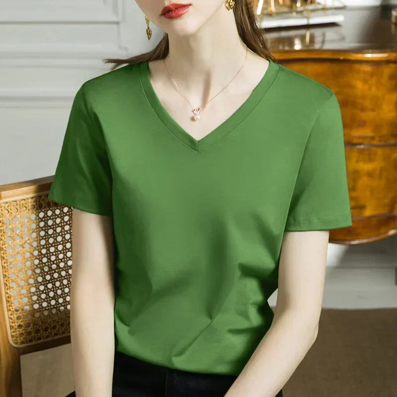 Blusa Casual em Algodão e Seda Sintética com Textura Lenogue