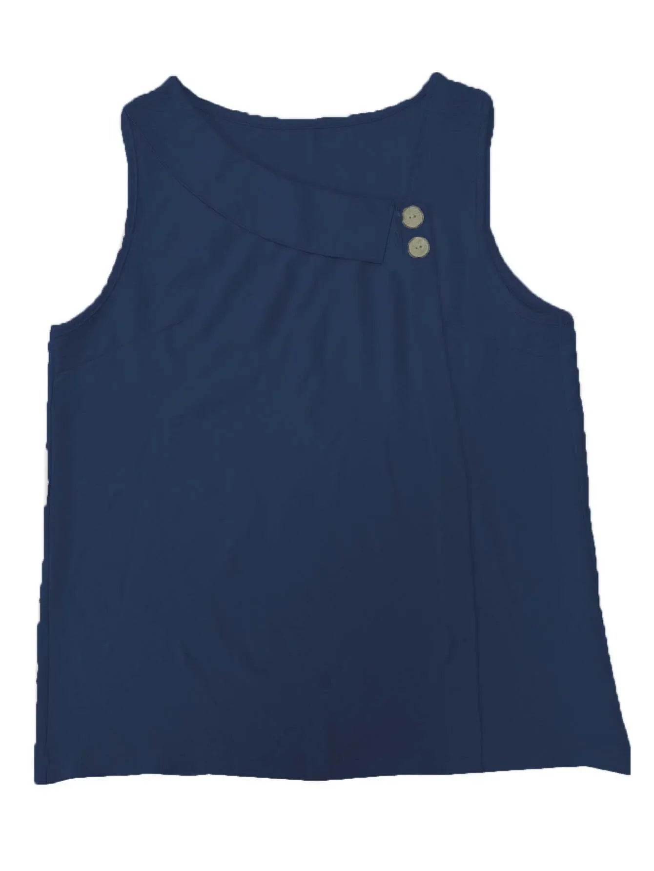 Blusa Casual Regata com Gola Assimétrica Lenogue