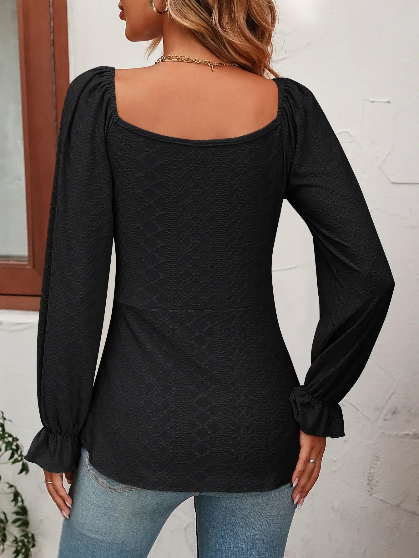 Blusa de Malha com Elastano Gola v Amarração na Cintura Lenogue
