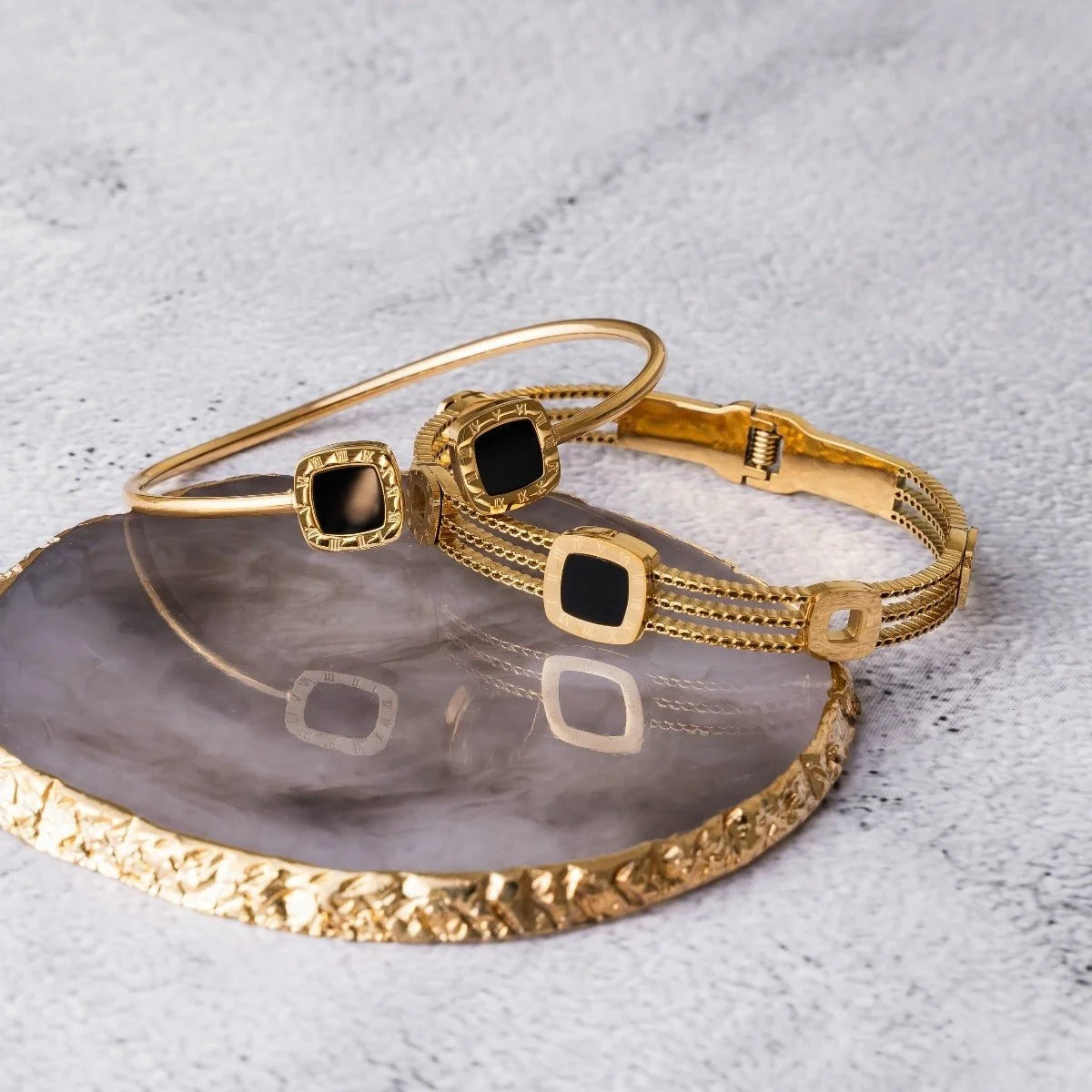 Bracelete Divine ônix Summer Lenogue Ouro