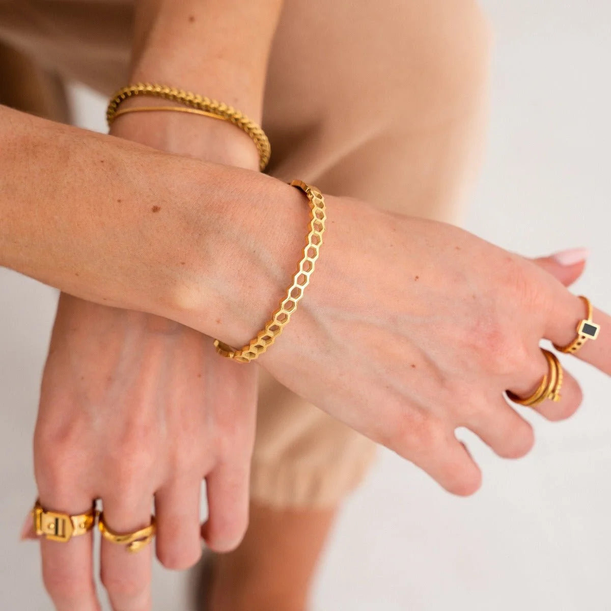 Bracelete Glamorous Favo de Mel Lenogue 16cm