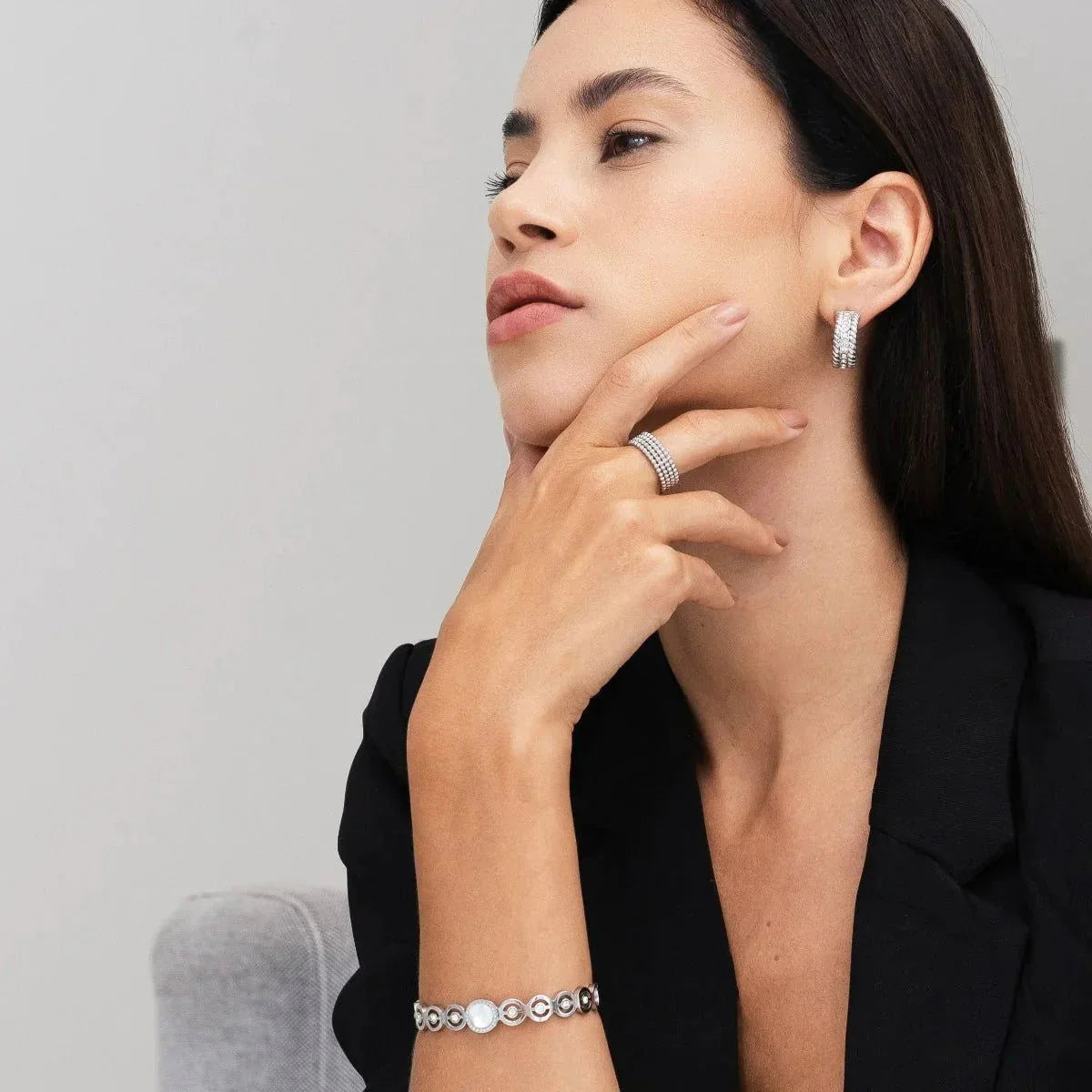 Bracelete Glamorous Olivia Pedra Zircônia Prata Lenogue