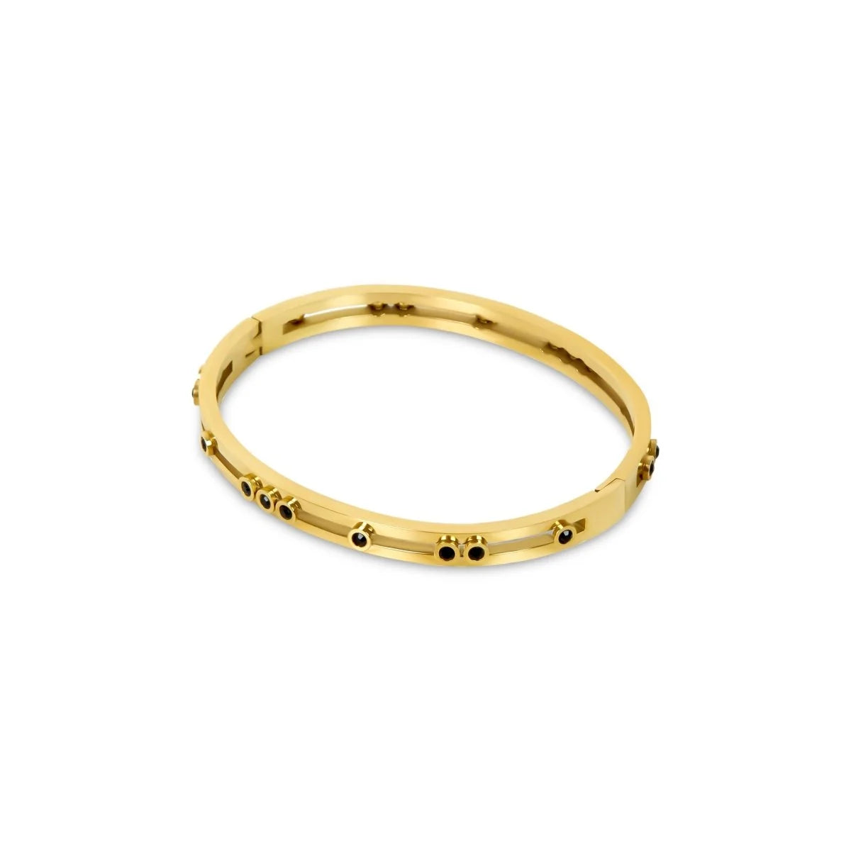 Bracelete Imperial Black Studs Lenogue Ouro