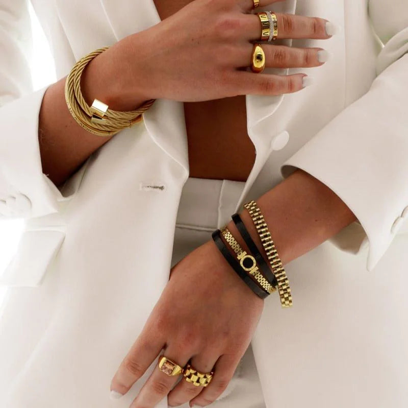 Bracelete Imperial Hera Pedra Onix Lenogue 17cm