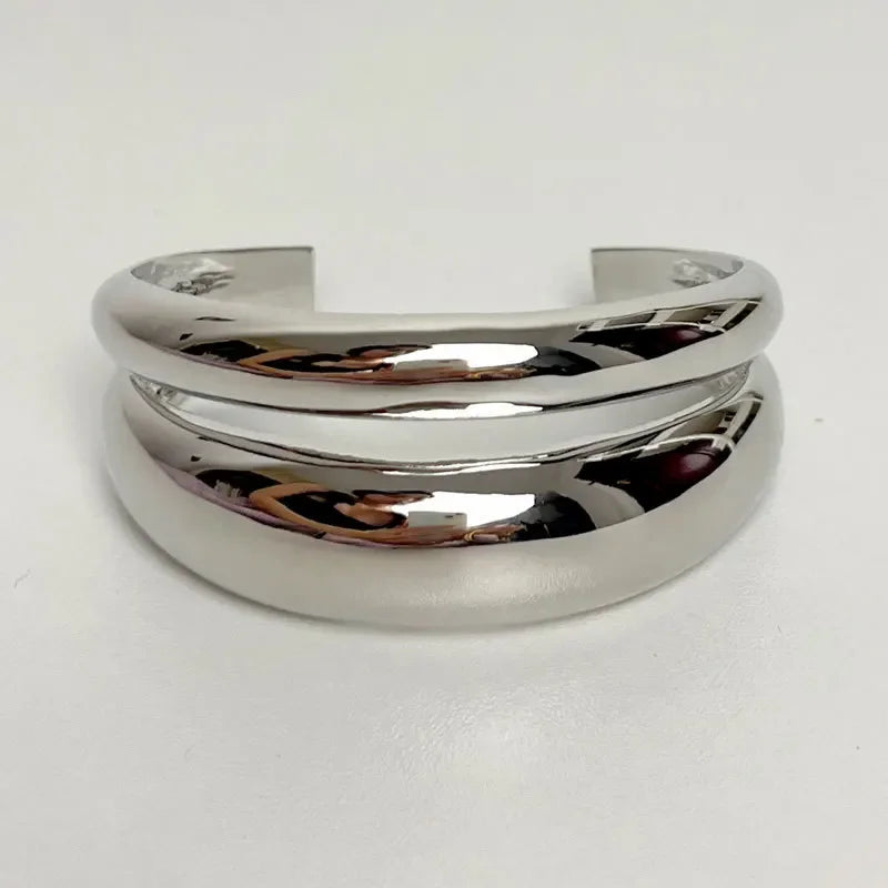 Bracelete Luxurious Metal Duplo Largo Design Vintage Lenogue