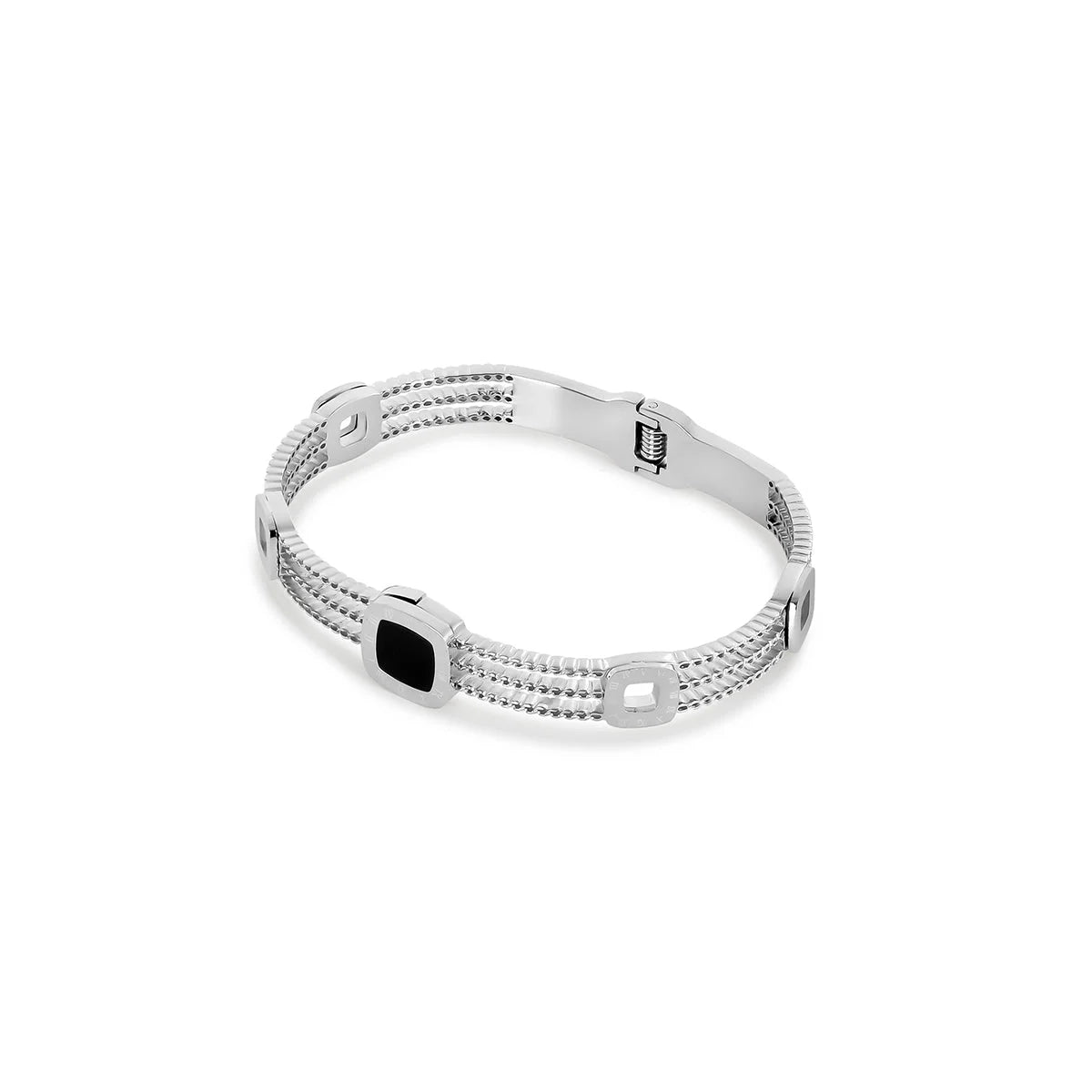 Bracelete Luxurious ônix Summer Prata Lenogue