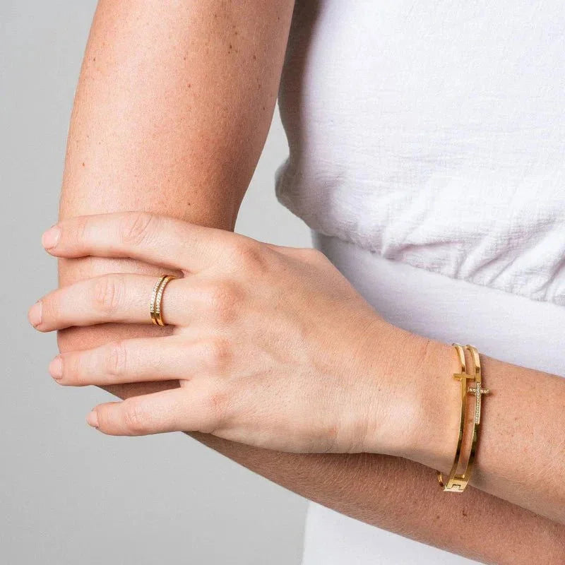 Bracelete Noble Cruz Lenogue Ouro