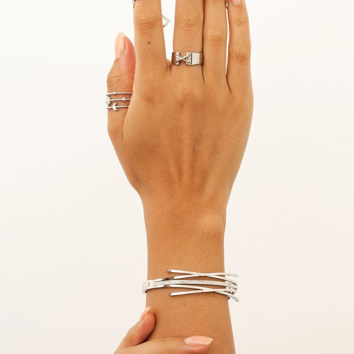 Bracelete Noble Florence Zircônia Prata Lenogue 17cm