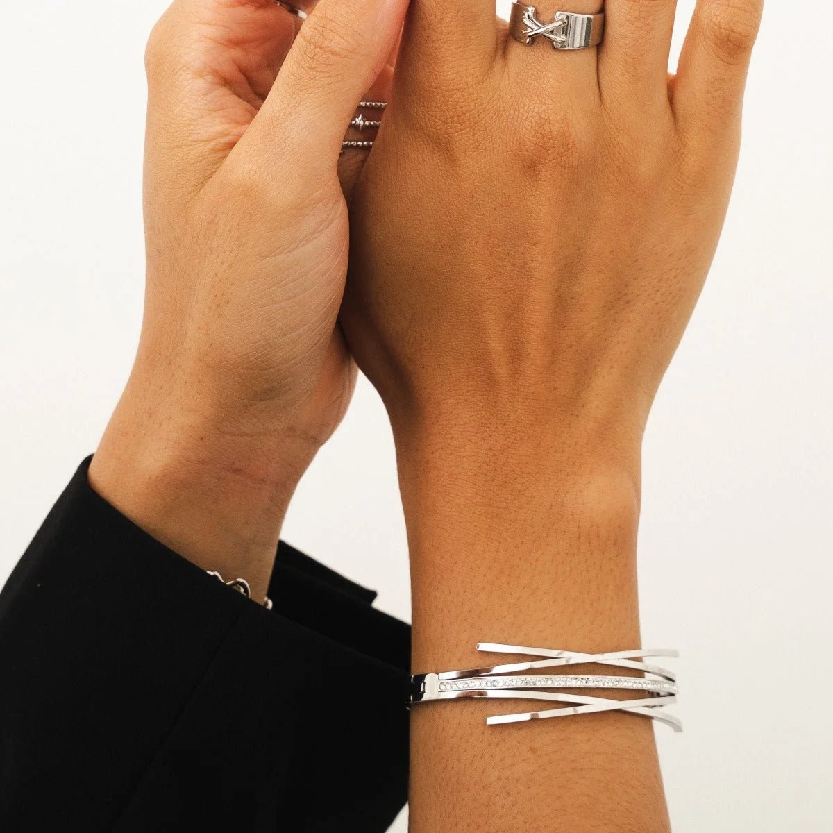 Bracelete Noble Florence Zircônia Prata Lenogue 17cm