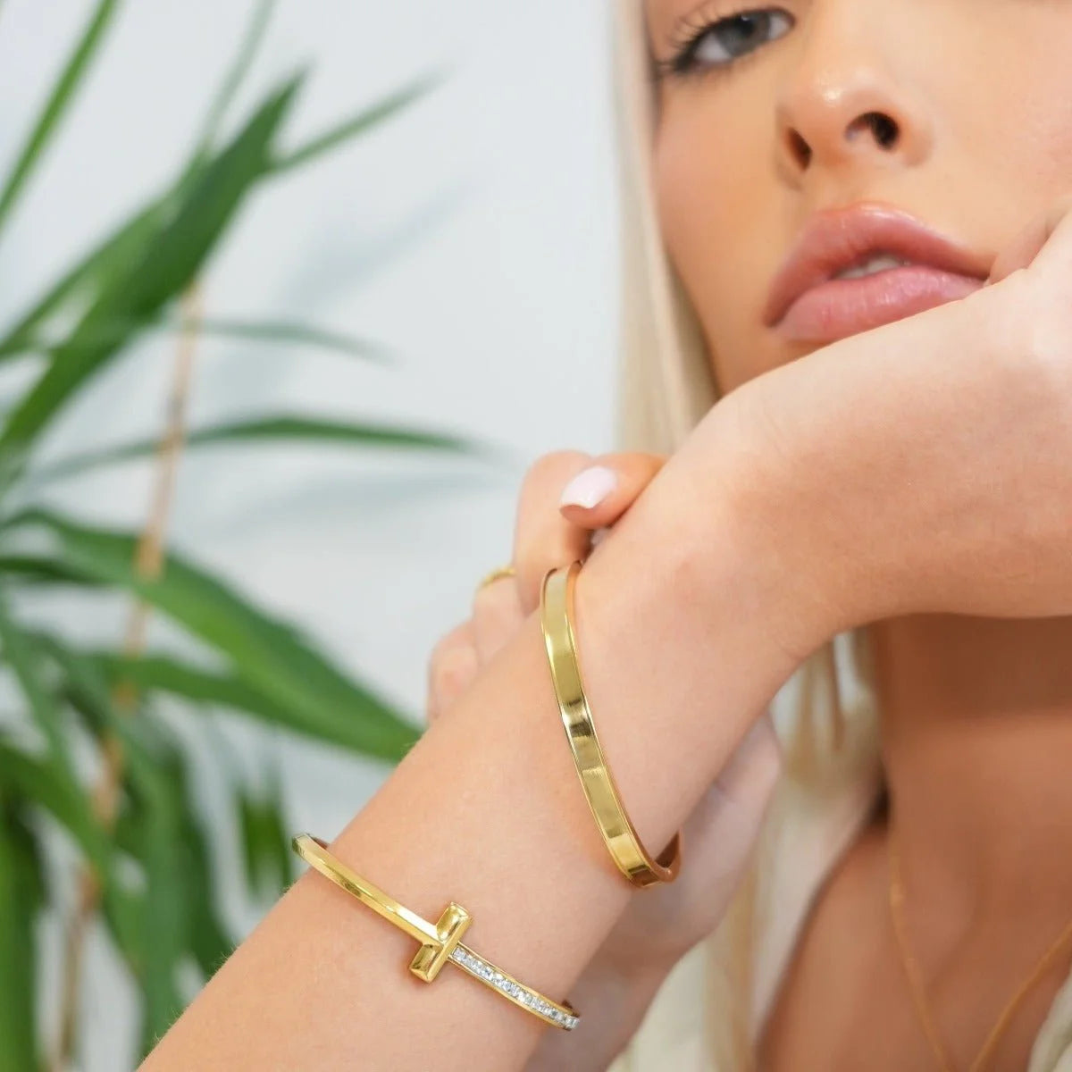 Bracelete Noble T-bar Elegance Lenogue Ouro