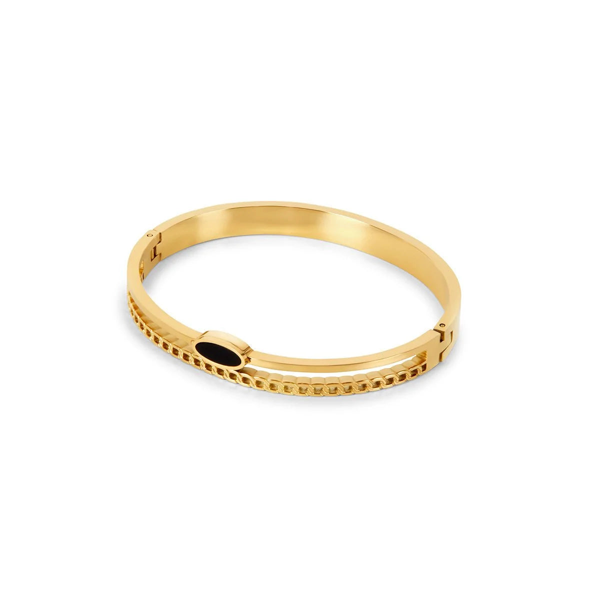Bracelete Pure Camadas ônix Lenogue Ouro