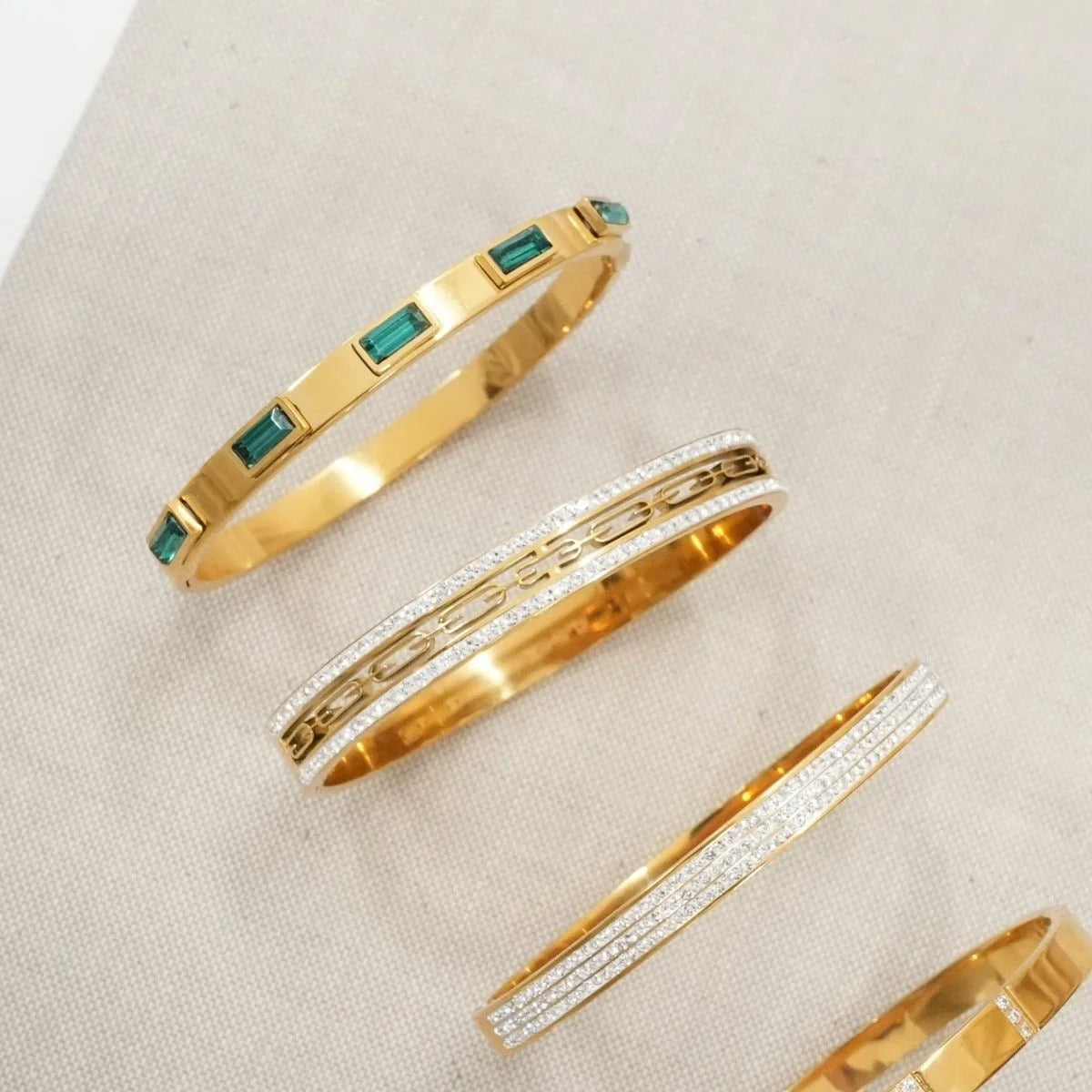 Bracelete Radiant Ivy Pedra Cristais Lenogue Ouro