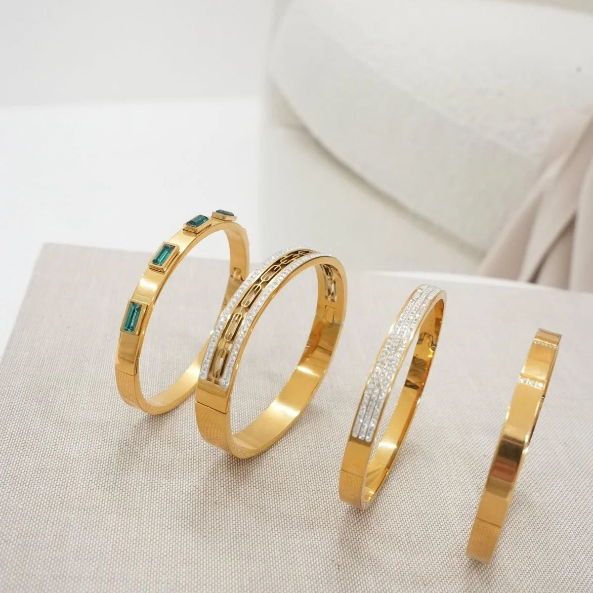 Bracelete Radiant Ivy Pedra Cristais Lenogue Ouro