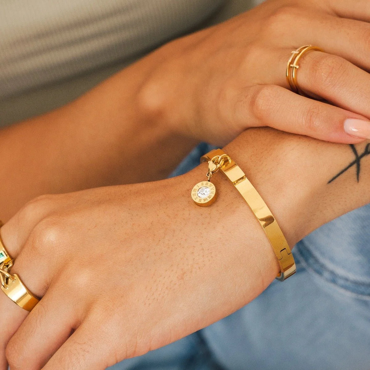 Bracelete Radiant Uniq Banhado a Ouro 18k Lenogue 17cm