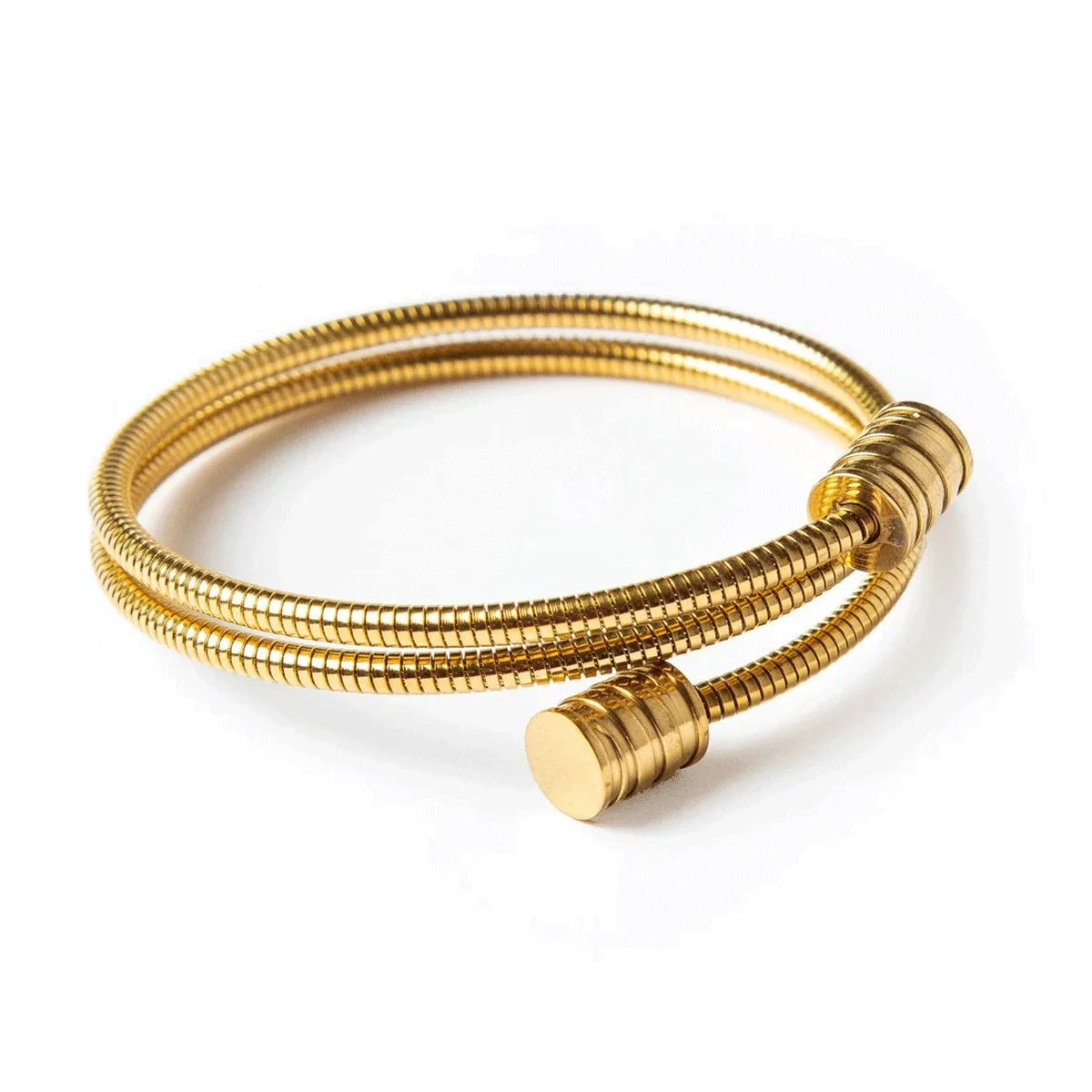 Bracelete Royal Espiral Tríplice Banhada em Ouro 18k Lenogue 18cm