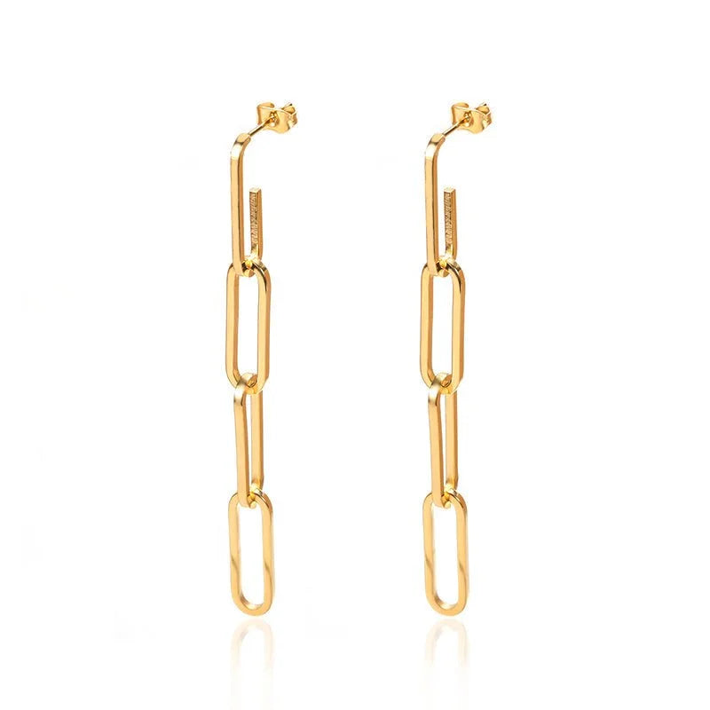 Brinco Noble Elos de Corrente Hellen Lenogue Ouro