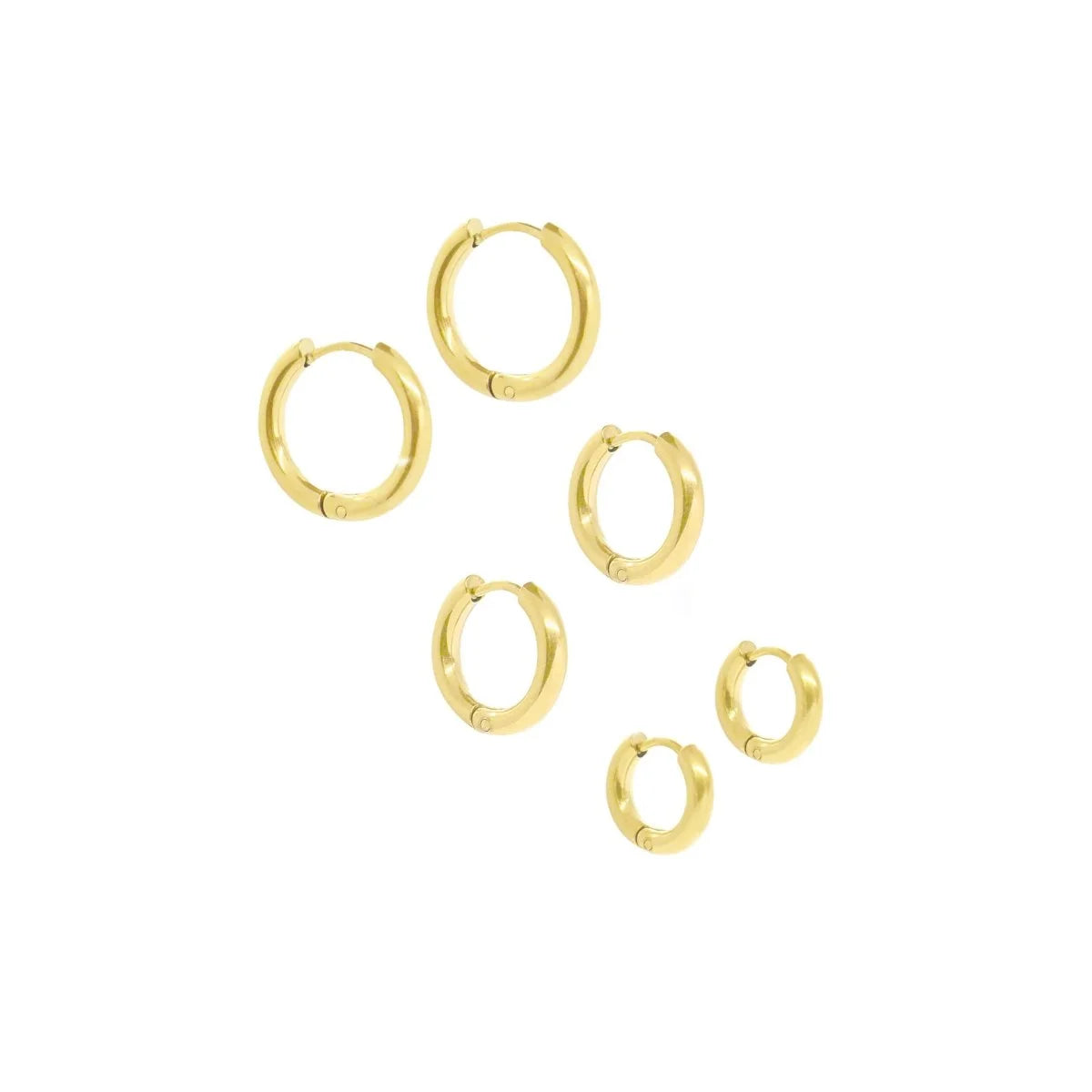 Brinco Radiant Trio de Argolas Lenogue Ouro