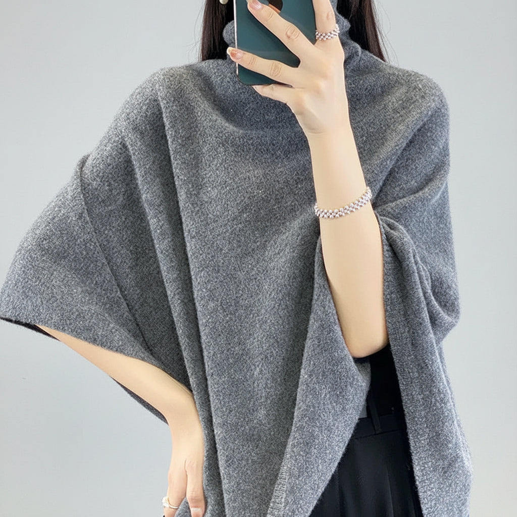 Cachecol em Lã Merino Pura para Inverno e Viagens Lenogue Cinza