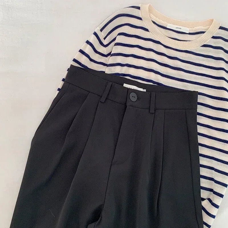 Calça de Alfaiataria Reta Cintura Alta para Escritório Lenogue