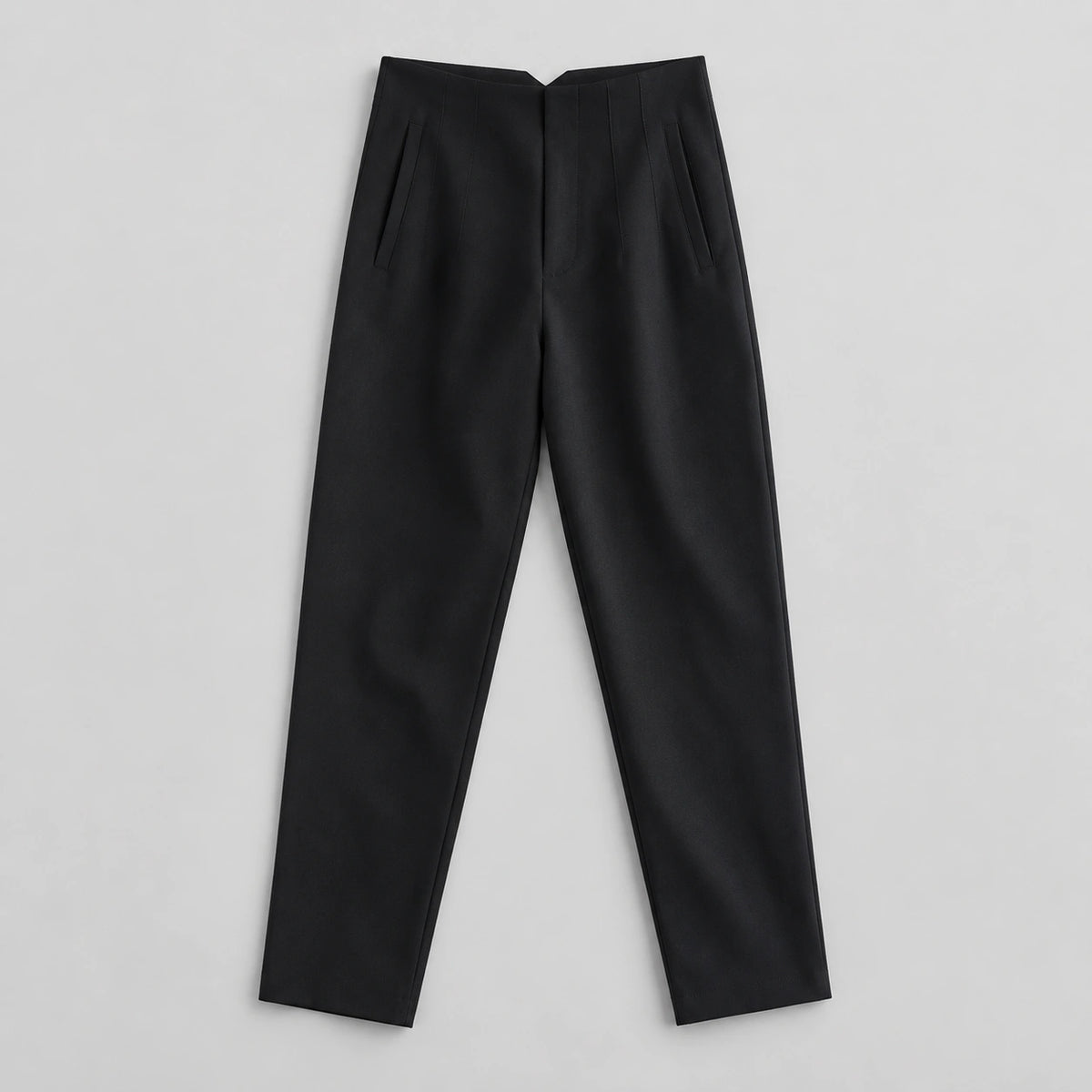 Calça Longa com Cintura Alta e Zíper Raffiné Lenogue