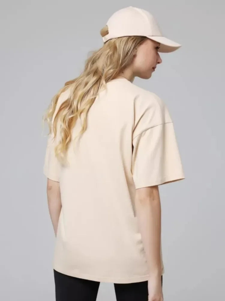 Camiseta de Algodão Gola Redonda Modelagem Solta Lenogue