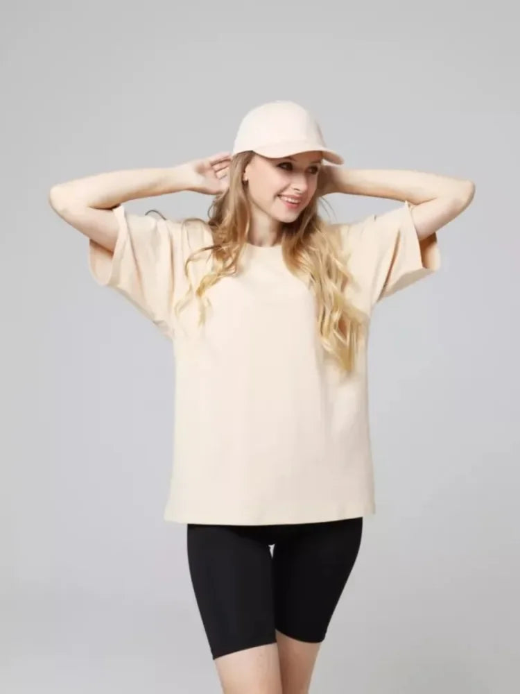 Camiseta de Algodão Gola Redonda Modelagem Solta Lenogue