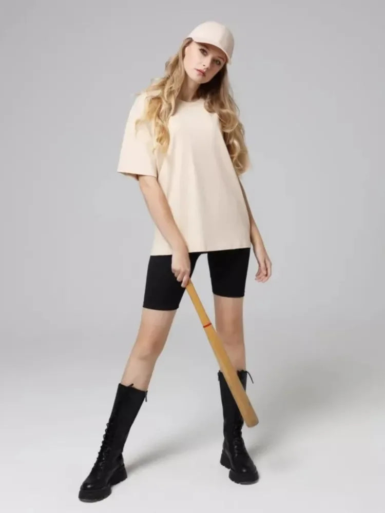 Camiseta de Algodão Gola Redonda Modelagem Solta Lenogue