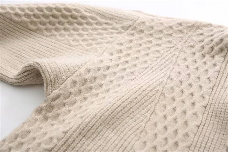 Cardigã Casual Longo em Tricot com Manga Lanterna Lenogue Bege