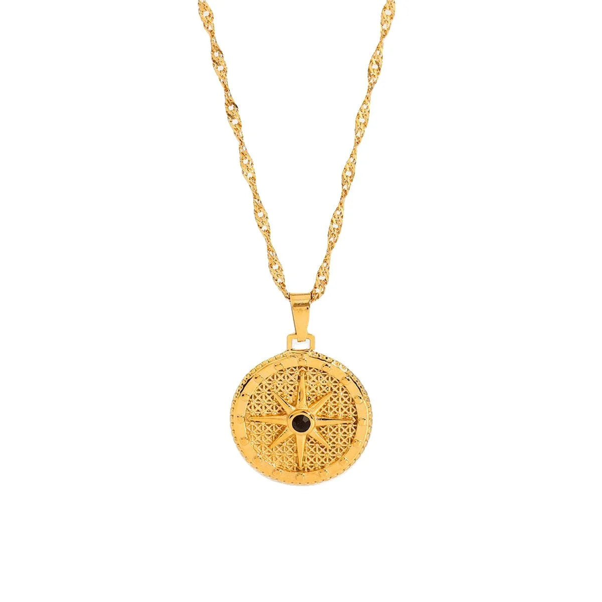 Colar Imperial Estrela Rosa dos Ventos Lenogue Ouro
