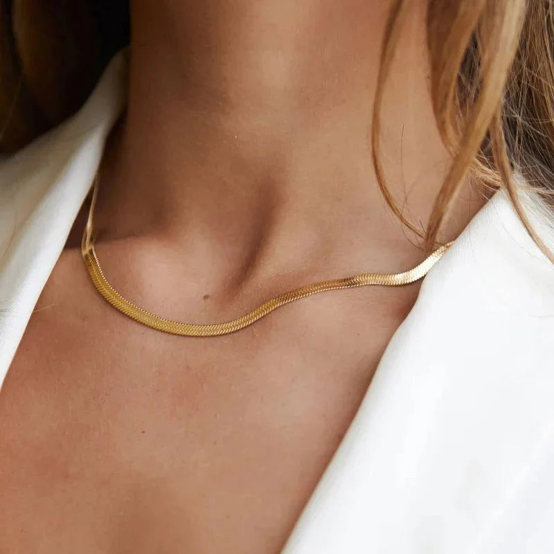 Colar Luxurious Malha Snake Dourado Lenogue