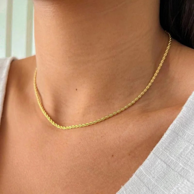 Colar Noble Cordão Baiano Fino 2mm Lenogue Ouro