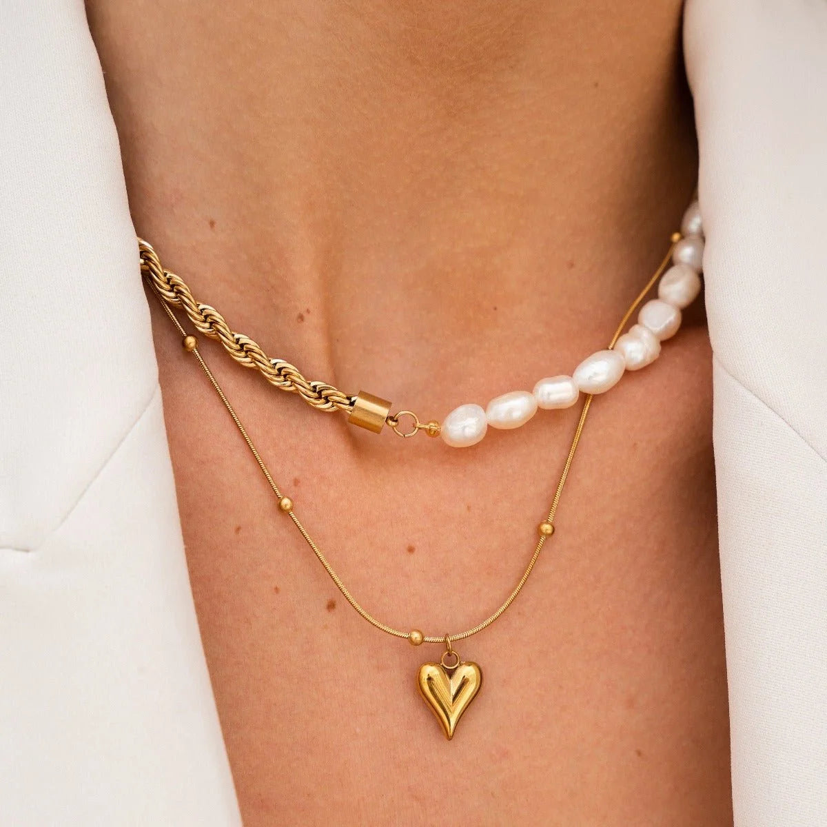 Colar Prestigious Life Love Coração Lenogue 45cm