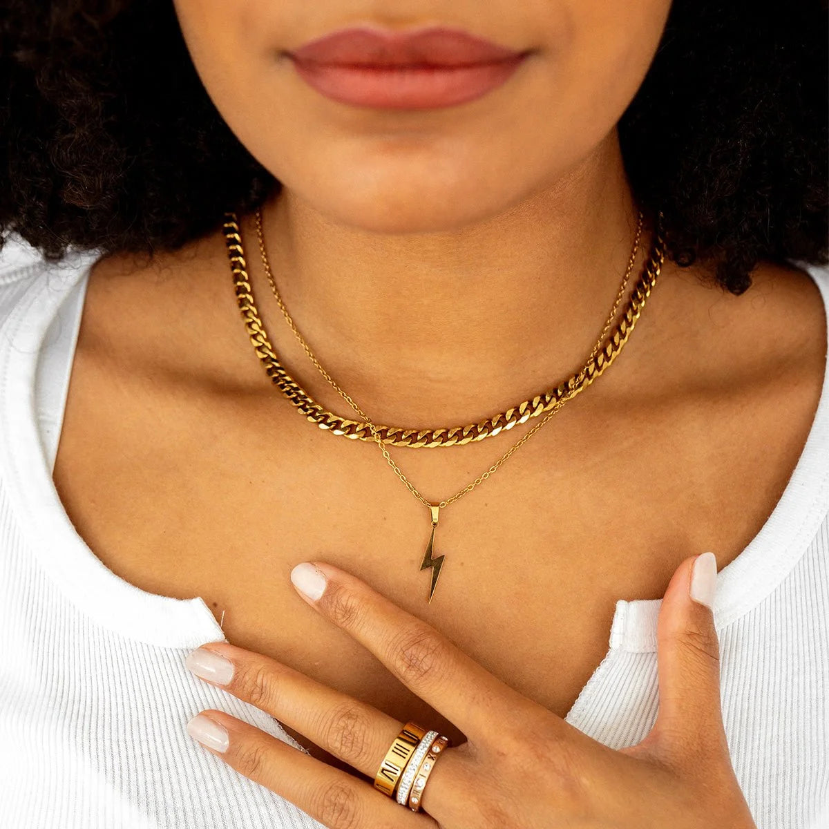 Colar Pure Energia Pingente Raio Lenogue 45cm