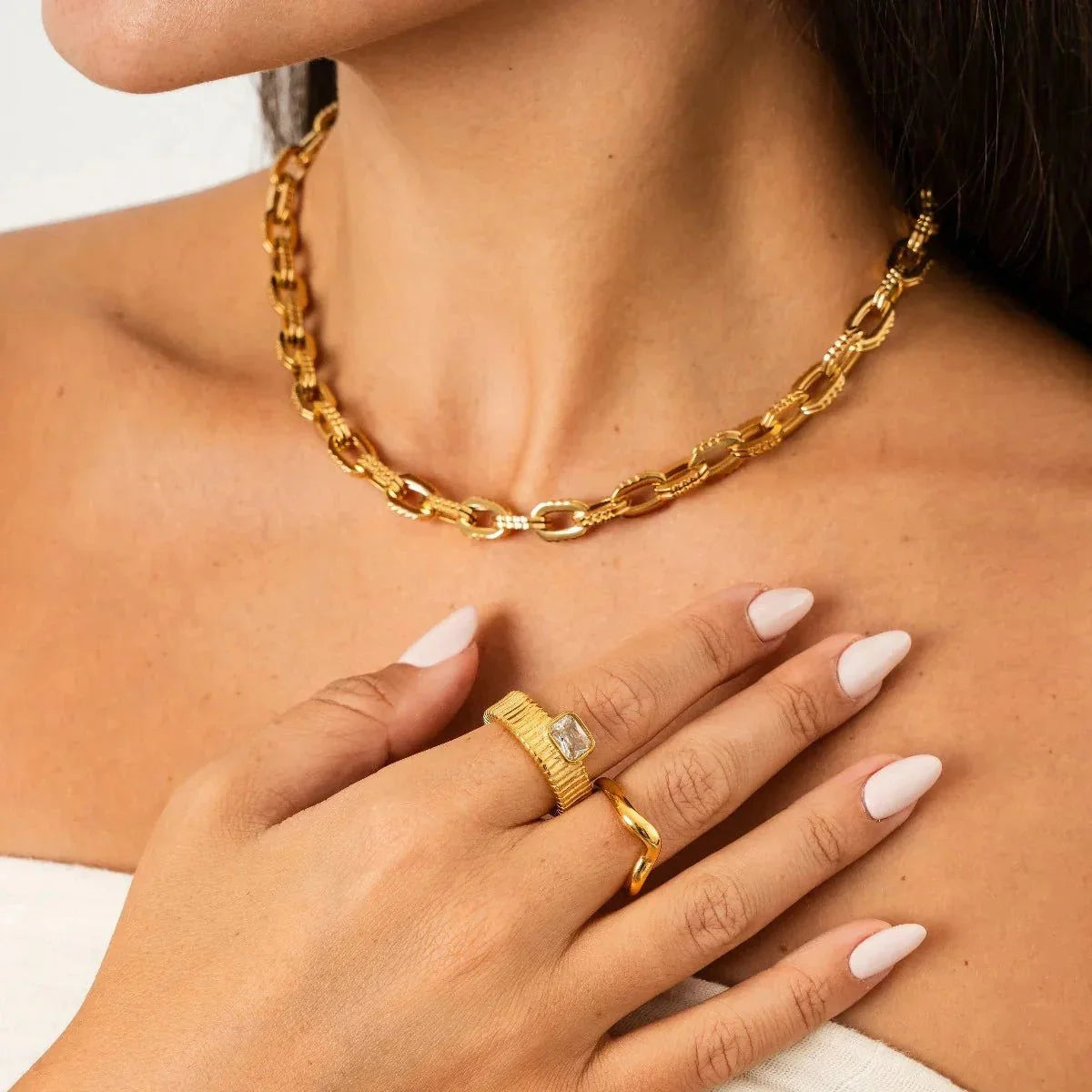 Colar Royal Elos Chunky Lenogue Ouro