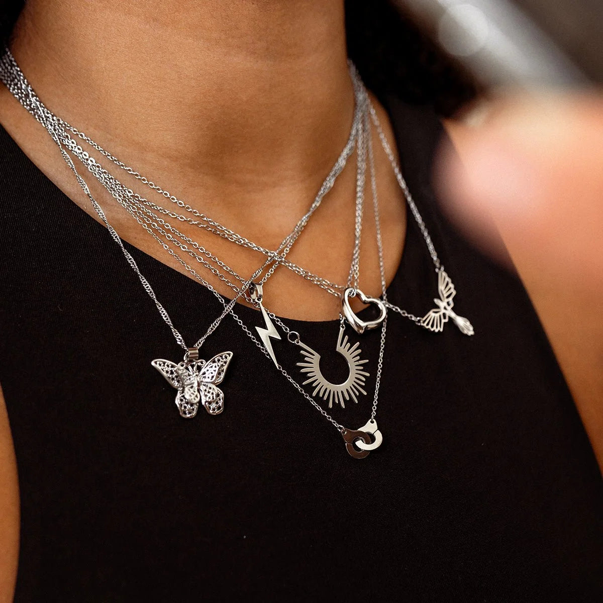 Colar Royal Energia Pingente Raio Prata Lenogue 45cm