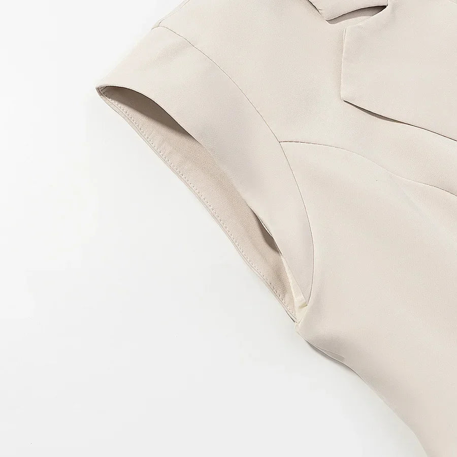 Conjunto Alfaiataria Wide Leg Gola Lapela Slim élégant Lenogue