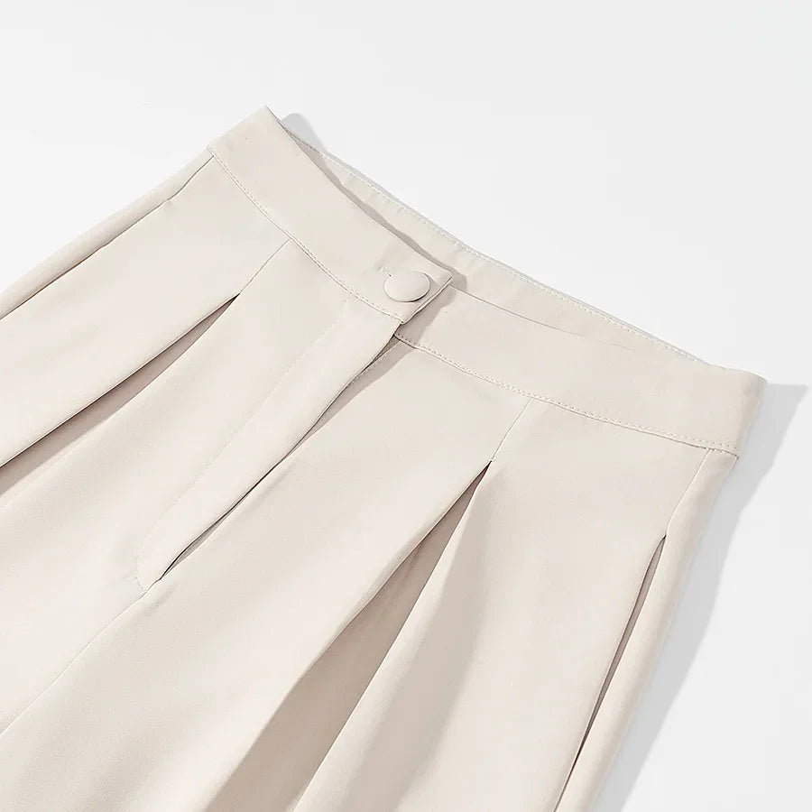 Conjunto Alfaiataria Wide Leg Gola Lapela Slim élégant Lenogue