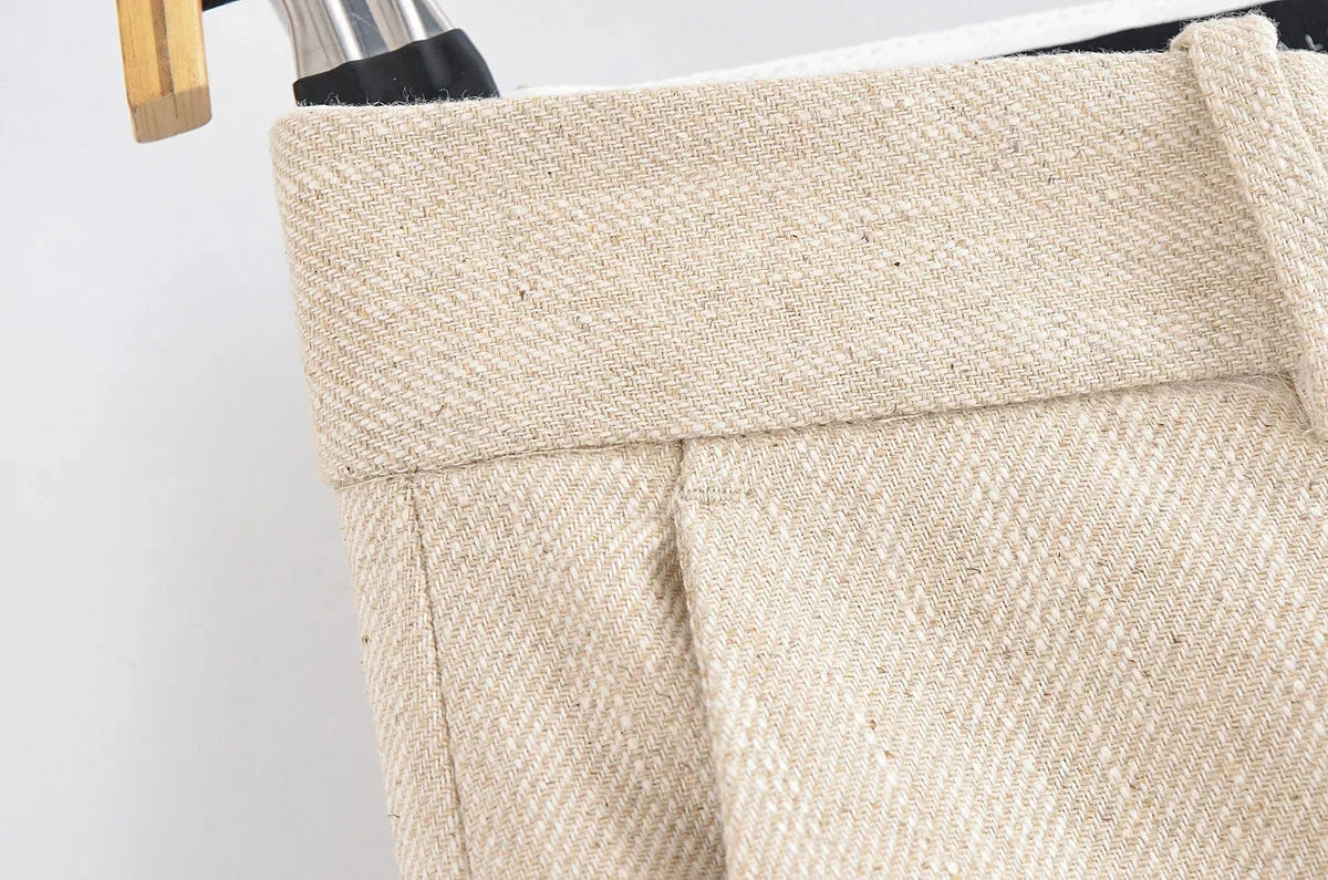 Conjunto Colete e Calça Reta de Alfaiataria Cintura Alta Lenogue