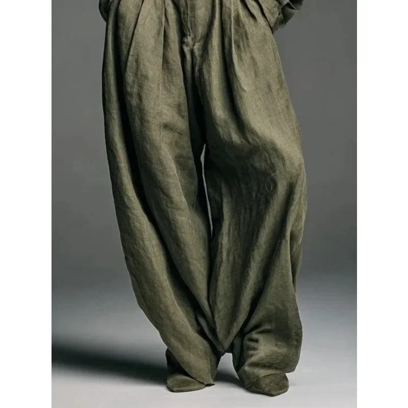 Conjunto Pantalona Camisa Manga Longa Verde Chic Lenogue