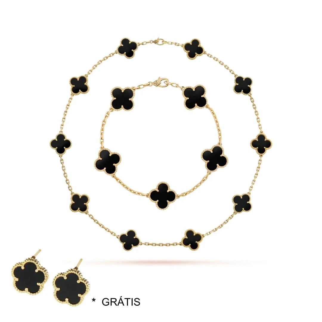 Conjunto Radiant Colar Pulseira e Brinco Alhambra Lenogue