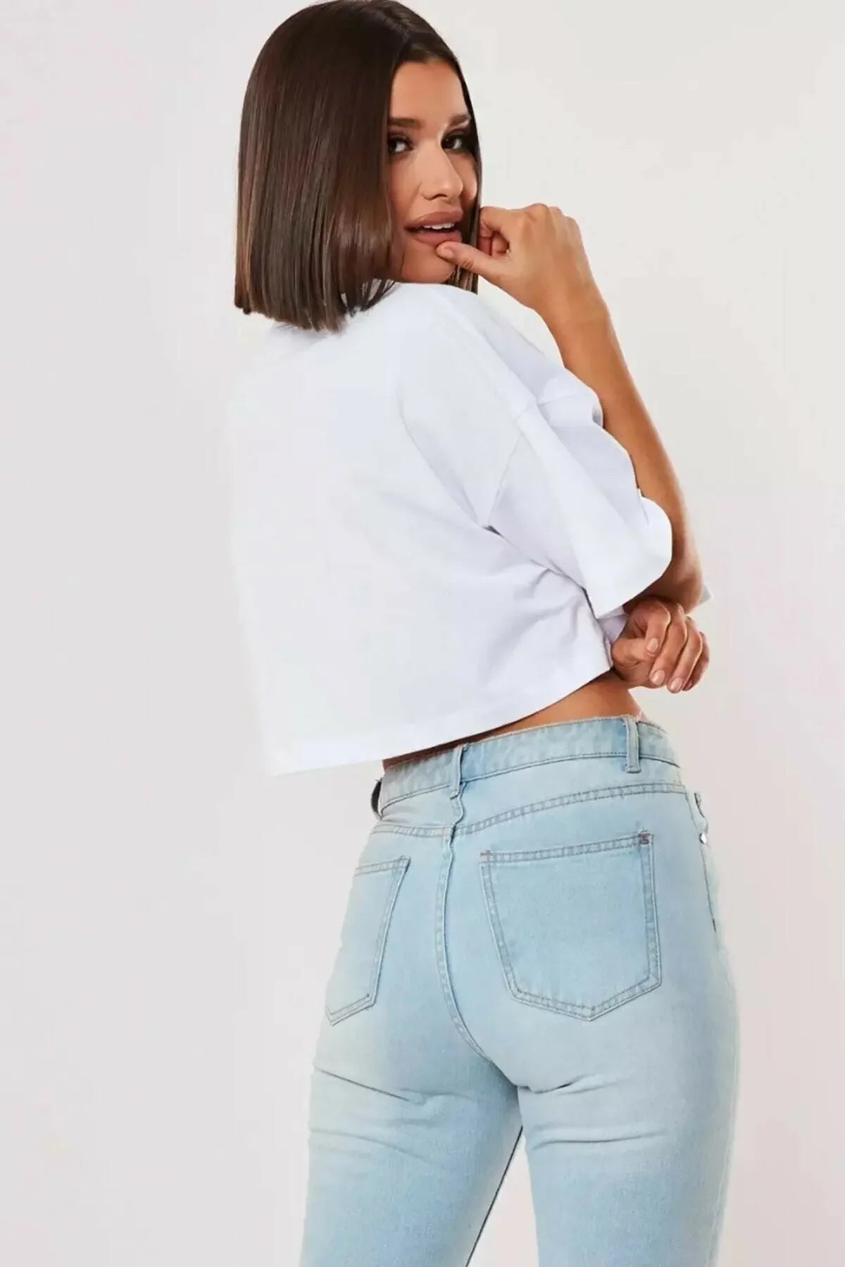 Cropped de Algodão Gola Redonda Manga Morcego Lenogue