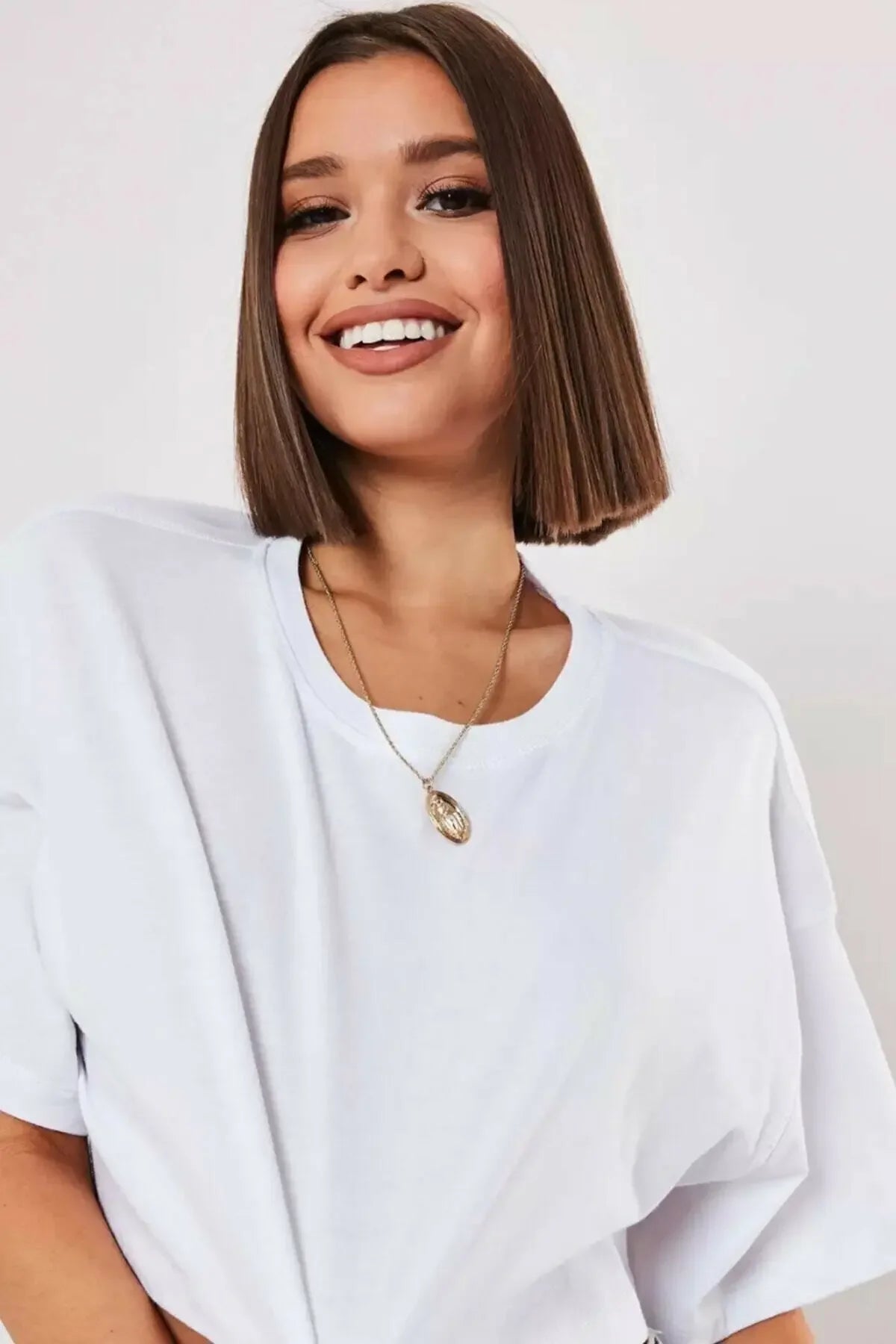 Cropped de Algodão Gola Redonda Manga Morcego Lenogue