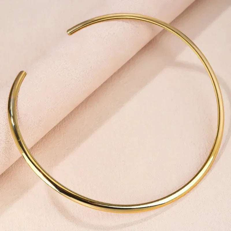 Gargantilha de Titânio Banhada a Ouro 18k Lenogue