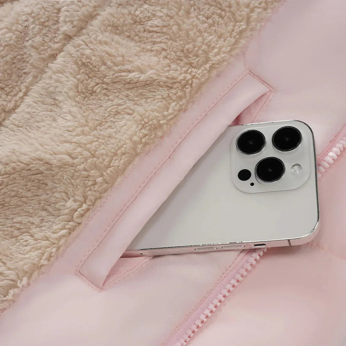 Jaqueta Puffer Longa com Capuz Removível e Sherpa Chic Lenogue